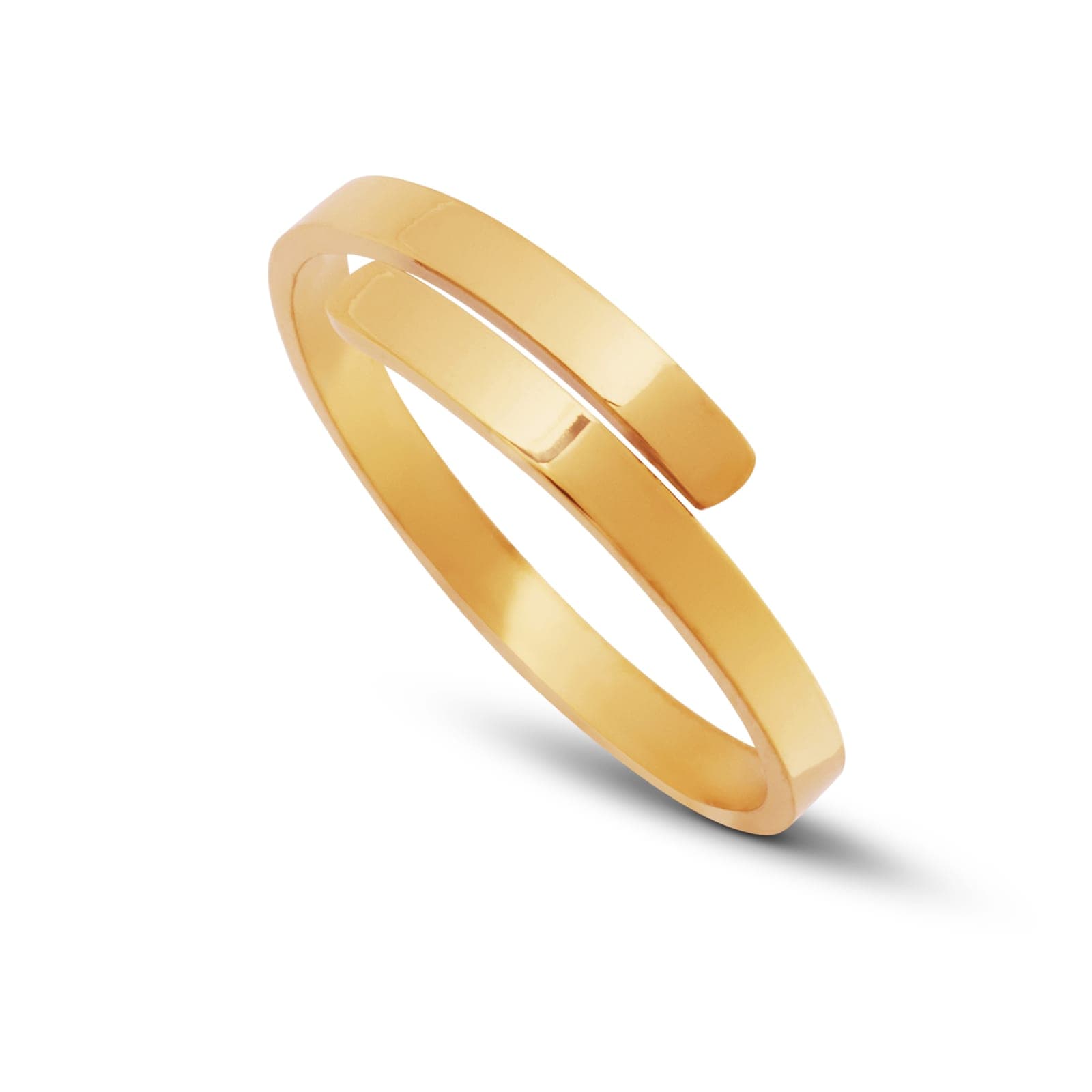 The Toi et Moi in 18k gold PVD: an open ring whose two flat ends sit side by side